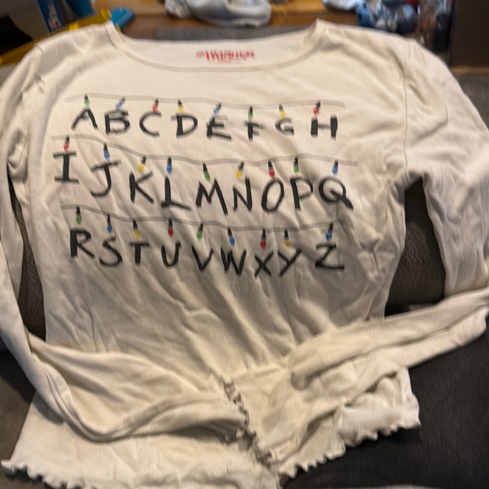 Stranger Things Alphabet Lights Long Sleeve Shirt